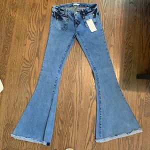 Light washed bell bottom jeans